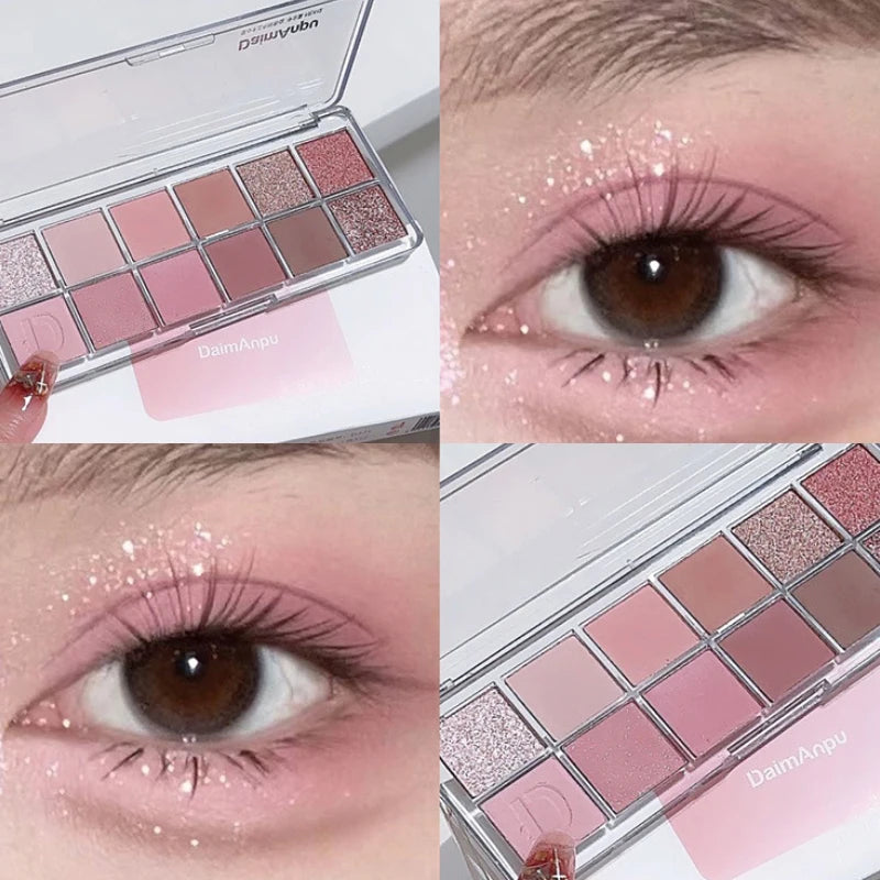 12-Color Eyeshadow Palette - Long-Lasting Shimmer and Matte Shades - 18