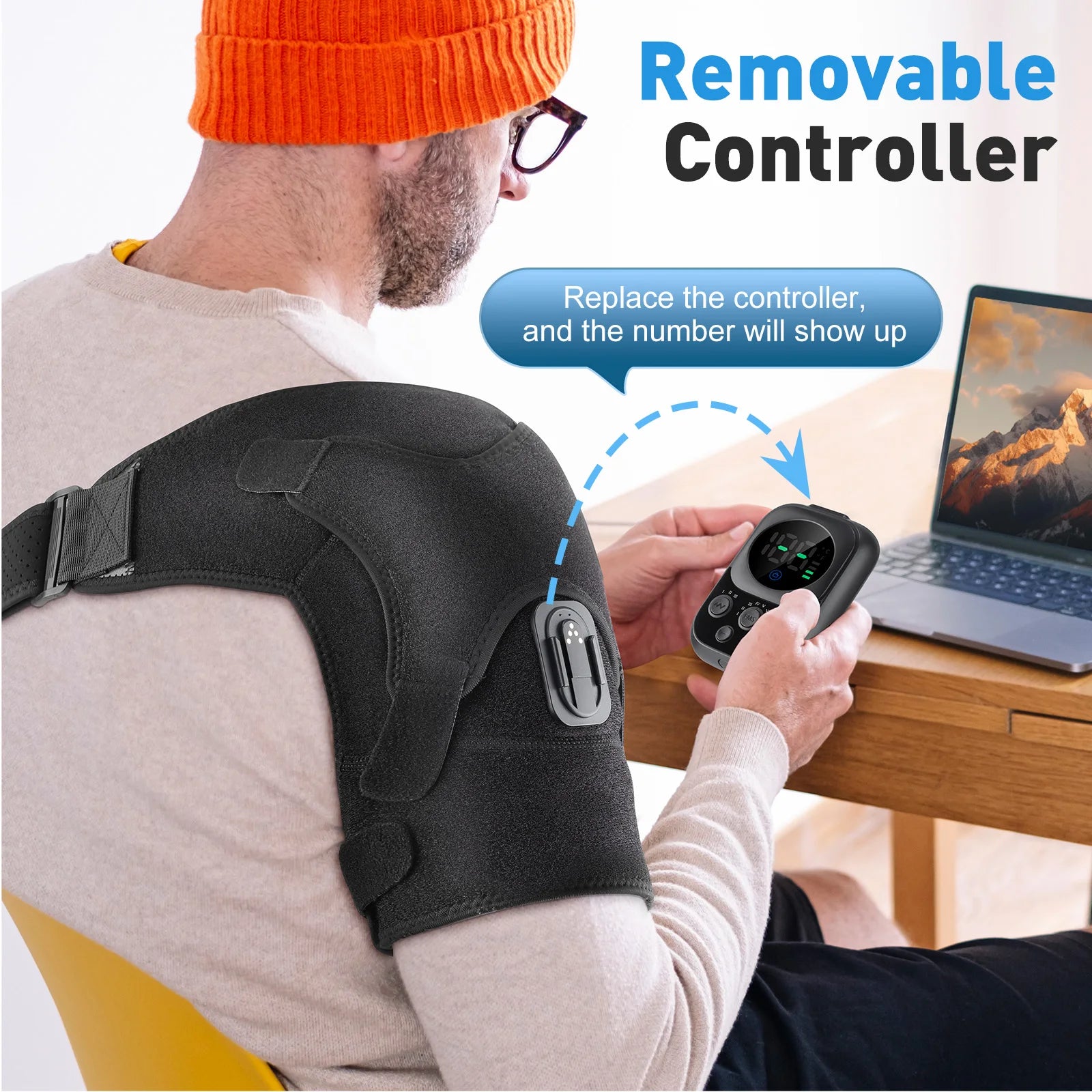 Heated Shoulder Massage Brace for Pain Relief - 4