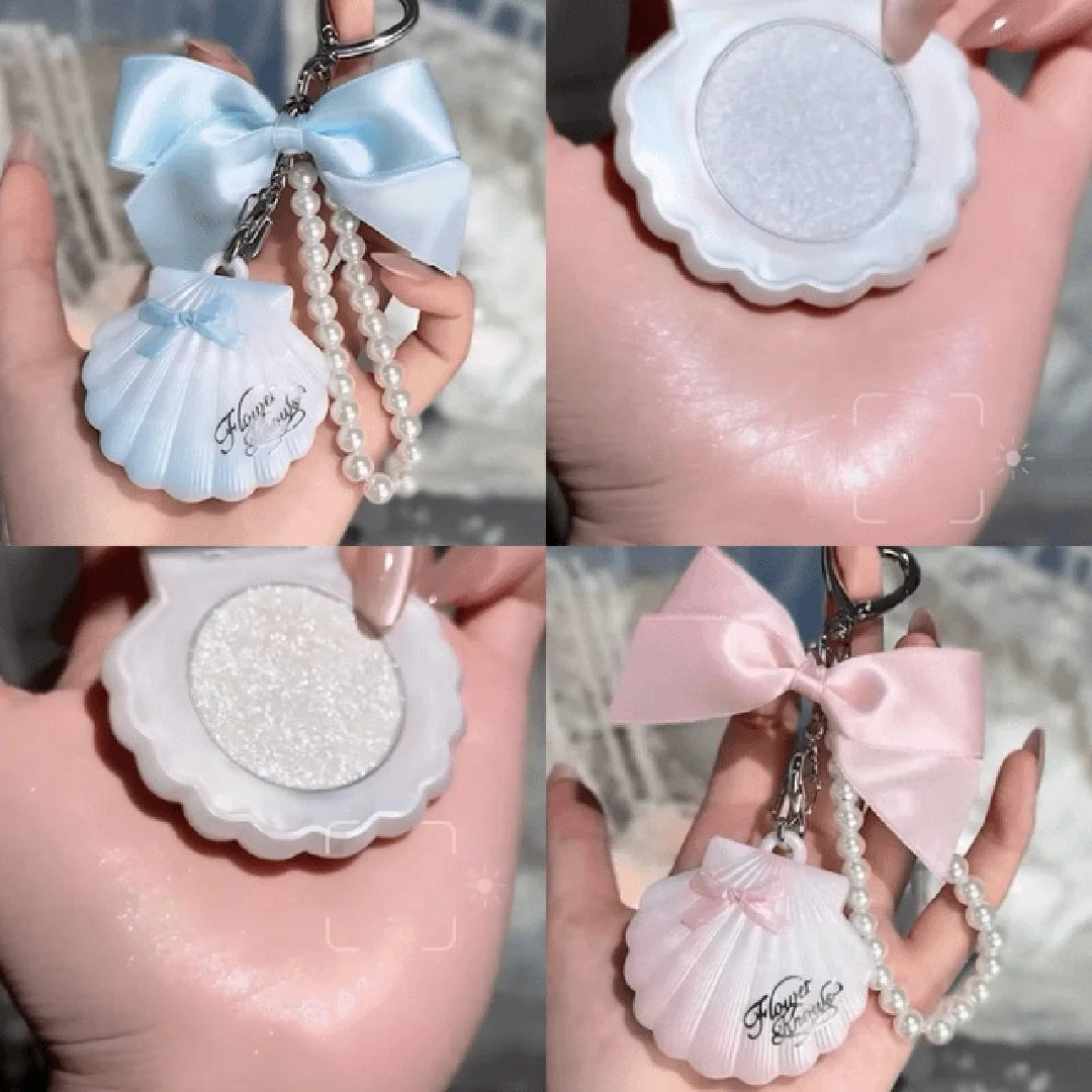 Portable Heart Waffle Makeup Powder & Solid Perfume Keychain - 4
