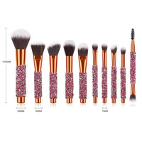 10-Piece Diamond Studded Professional Makeup Brush Set