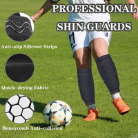 Protective Soccer Shin Guard Sleeves with Honeycomb Padding