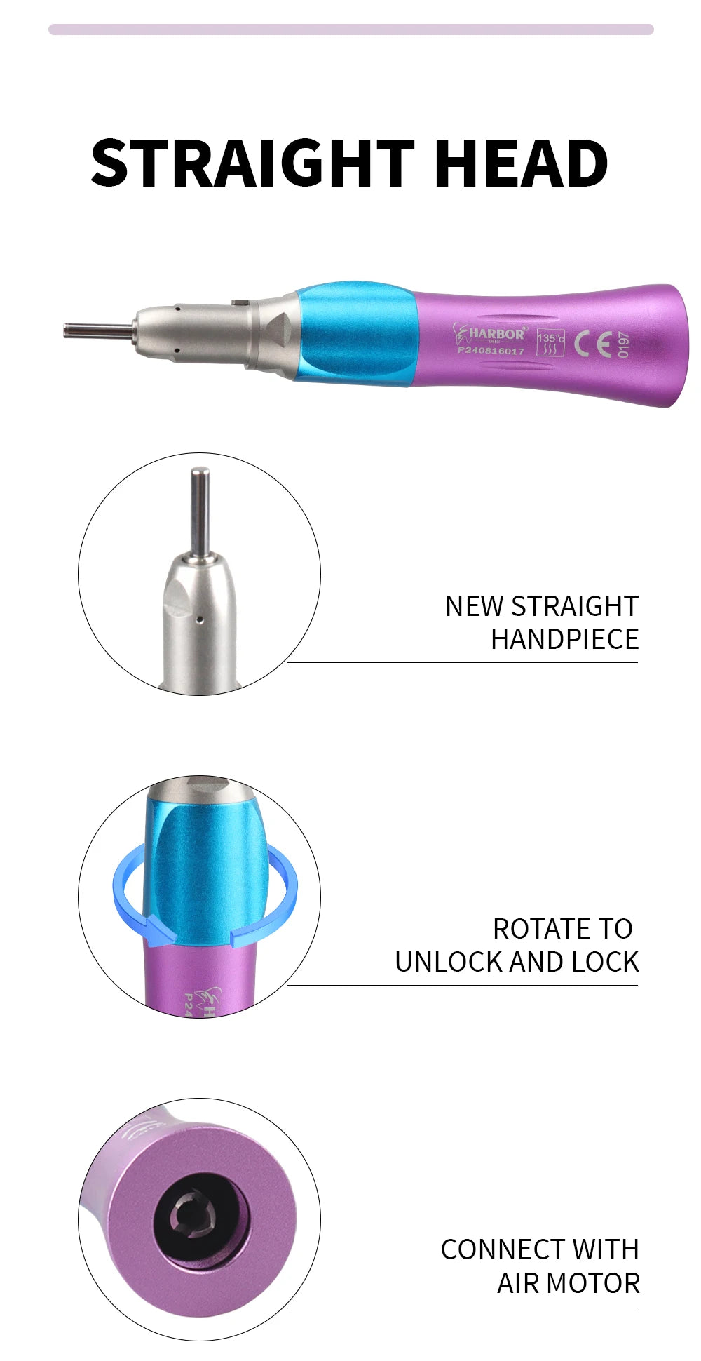 Professional 5-Piece LED Dental Handpiece Kit - 8