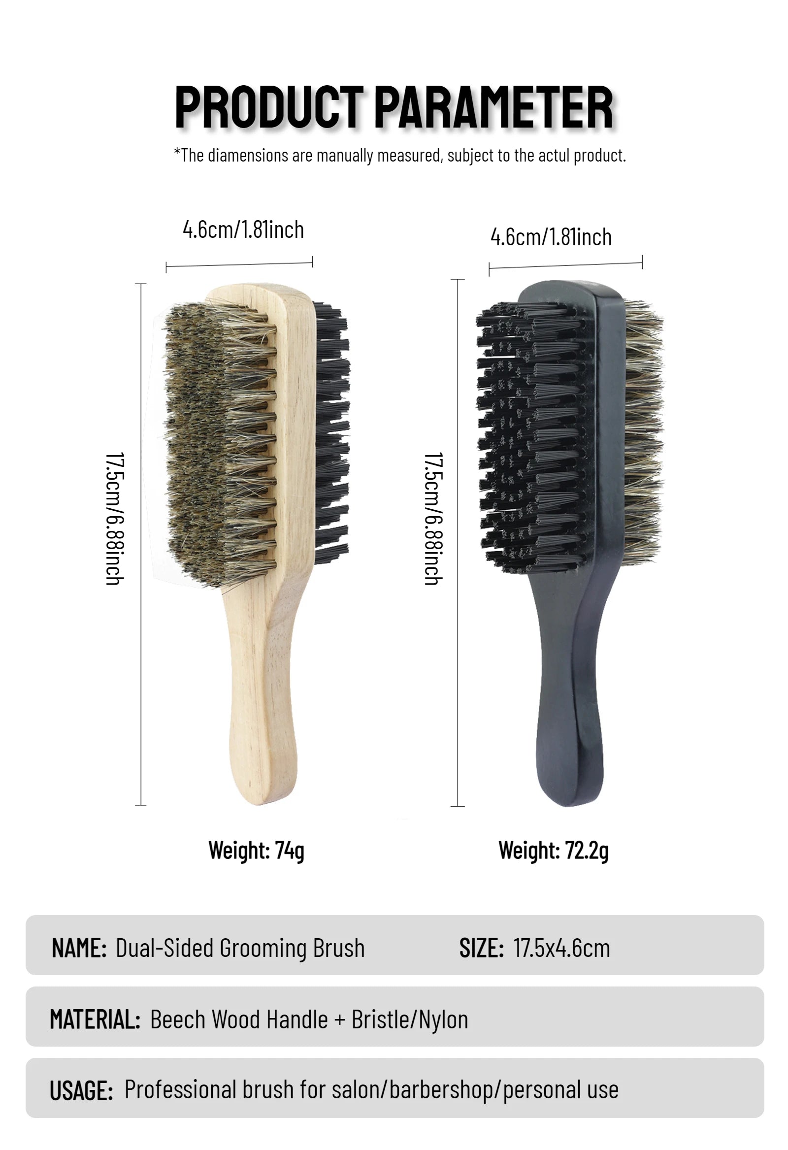 Dual-Sided Wooden Beard Grooming Brush for Styling - 9