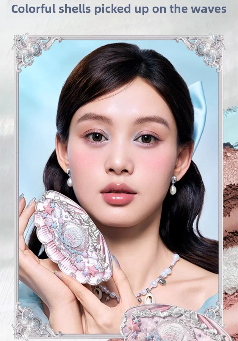 6-Color Shell Pearl Eyeshadow Palette for Long-Lasting Makeup - 16
