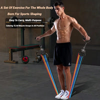 11-Piece Adjustable Resistance Band Set for Full Body Workout