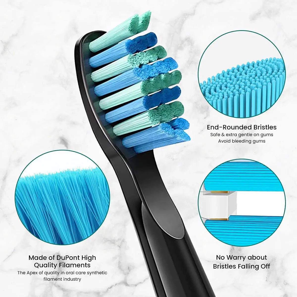 Replacement Electric Toothbrush Heads (Multi-Compatible) - 10