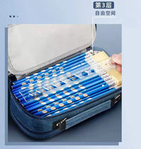 Large Capacity Triple-Layer Stationery and Organizer Pouch