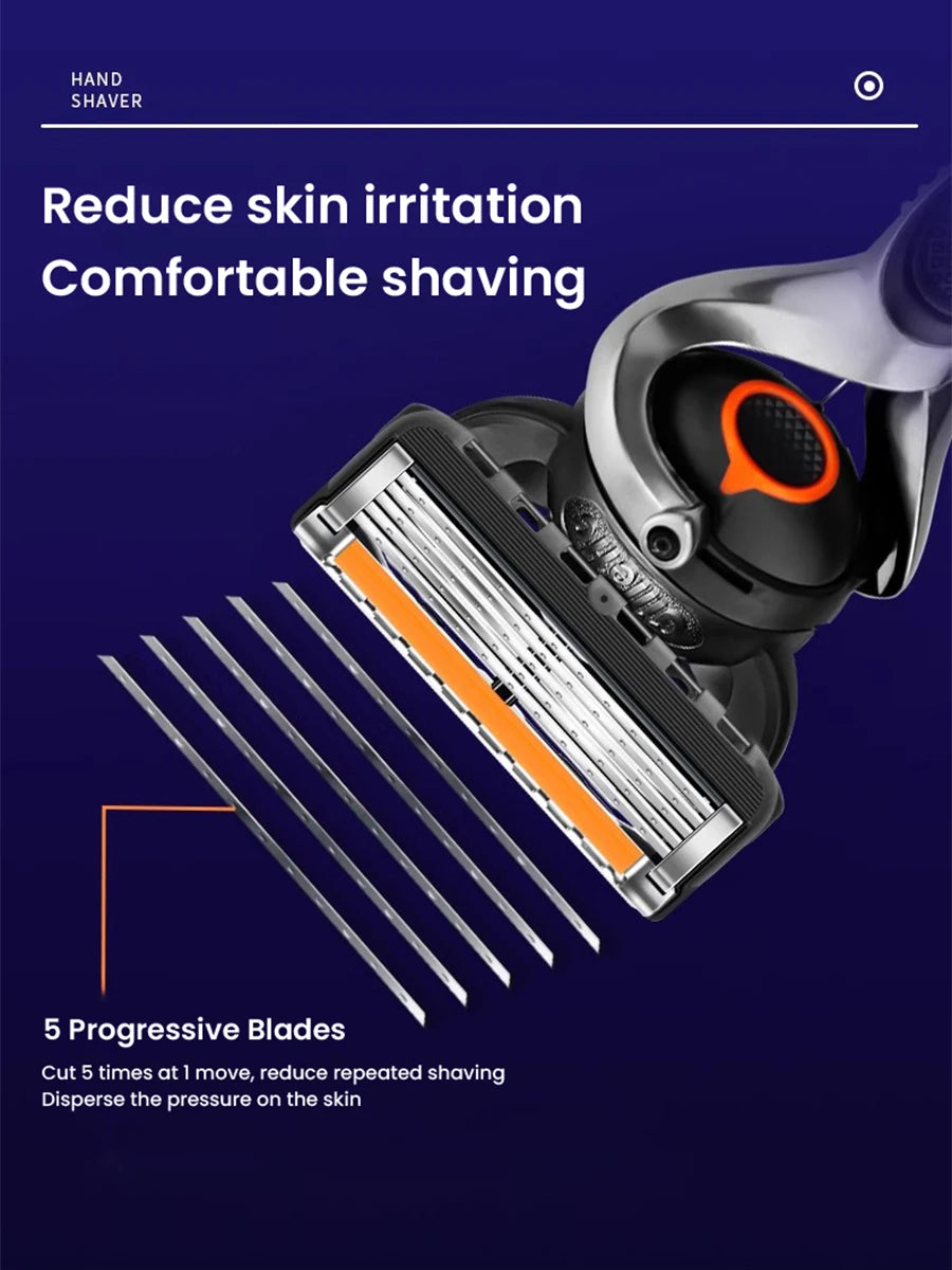 5-Blade Precision Men's Shaving Razor with Flexball Tech - 9