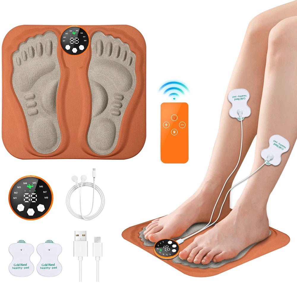 3D Foldable EMS Electric Foot and Leg Massager Mat - 1
