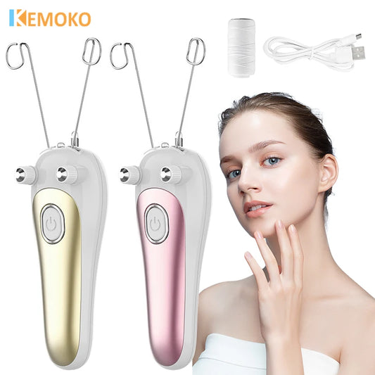 Portable Electric Cotton Threading Hair Remover for Face and Body