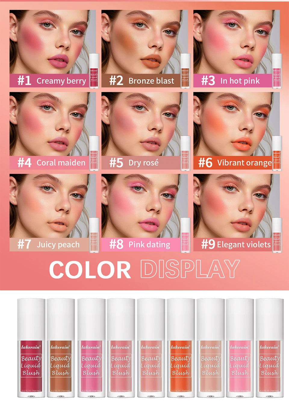 Long-Lasting Waterproof Liquid Cheek Blush - 8