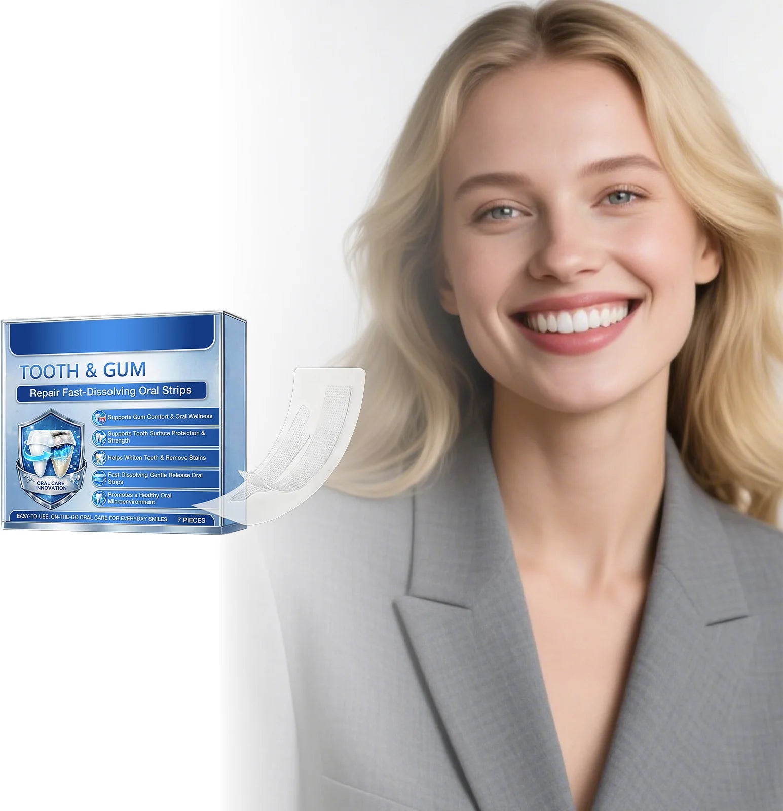 Fast-Dissolving Teeth Whitening and Gum Repair Strips - 9