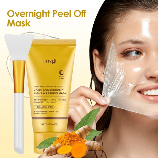 Kojic Acid Turmeric Overnight Peel-Off Mask for Radiant Skin
