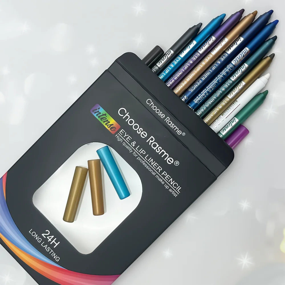 12-Color Shimmer Waterproof Eyeliner & Eyeshadow Set - 3