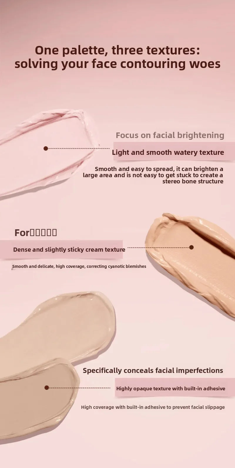 4-Color Cream Concealer Palette for Dark Circles and Contouring - 10