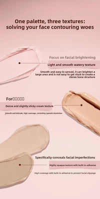 4-Color Cream Concealer Palette for Dark Circles and Contouring