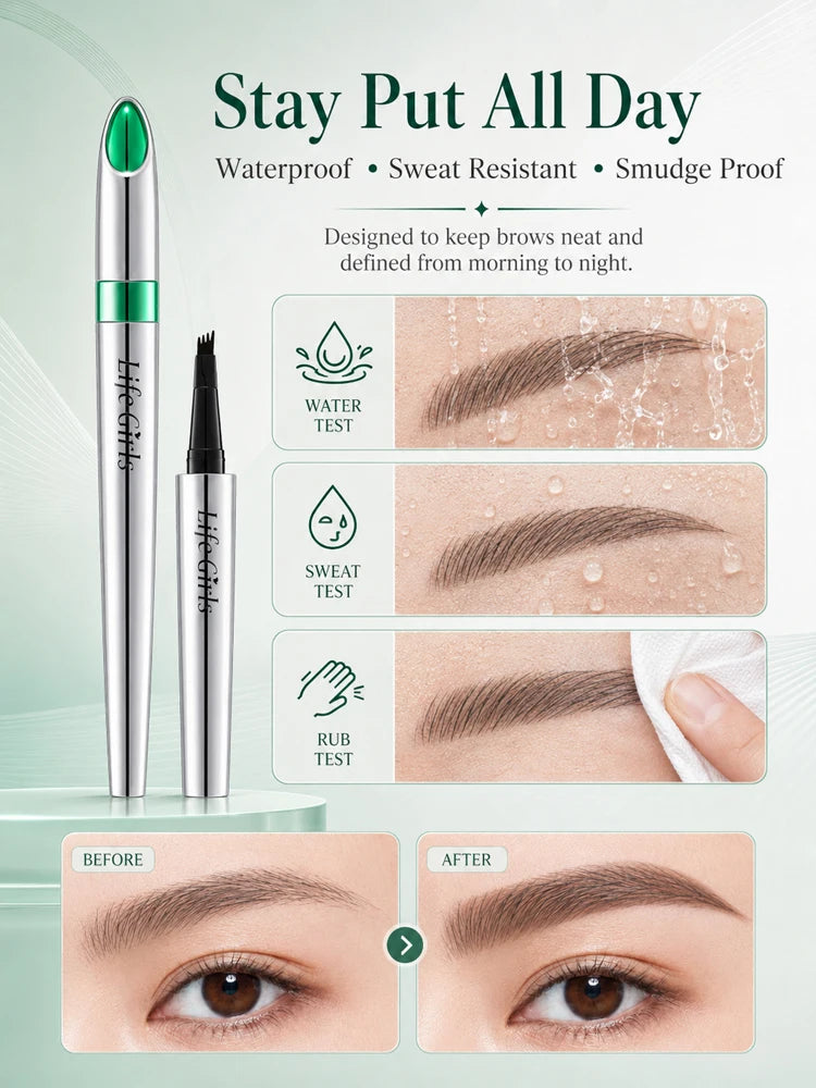 4-Fork Waterproof Eyebrow Pen for Natural Hair-Like Strokes - 10