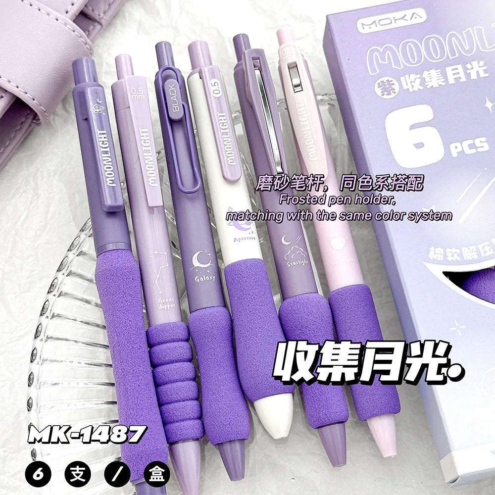 6-Piece Aesthetic Quick-Dry Gel Pen Set - 10