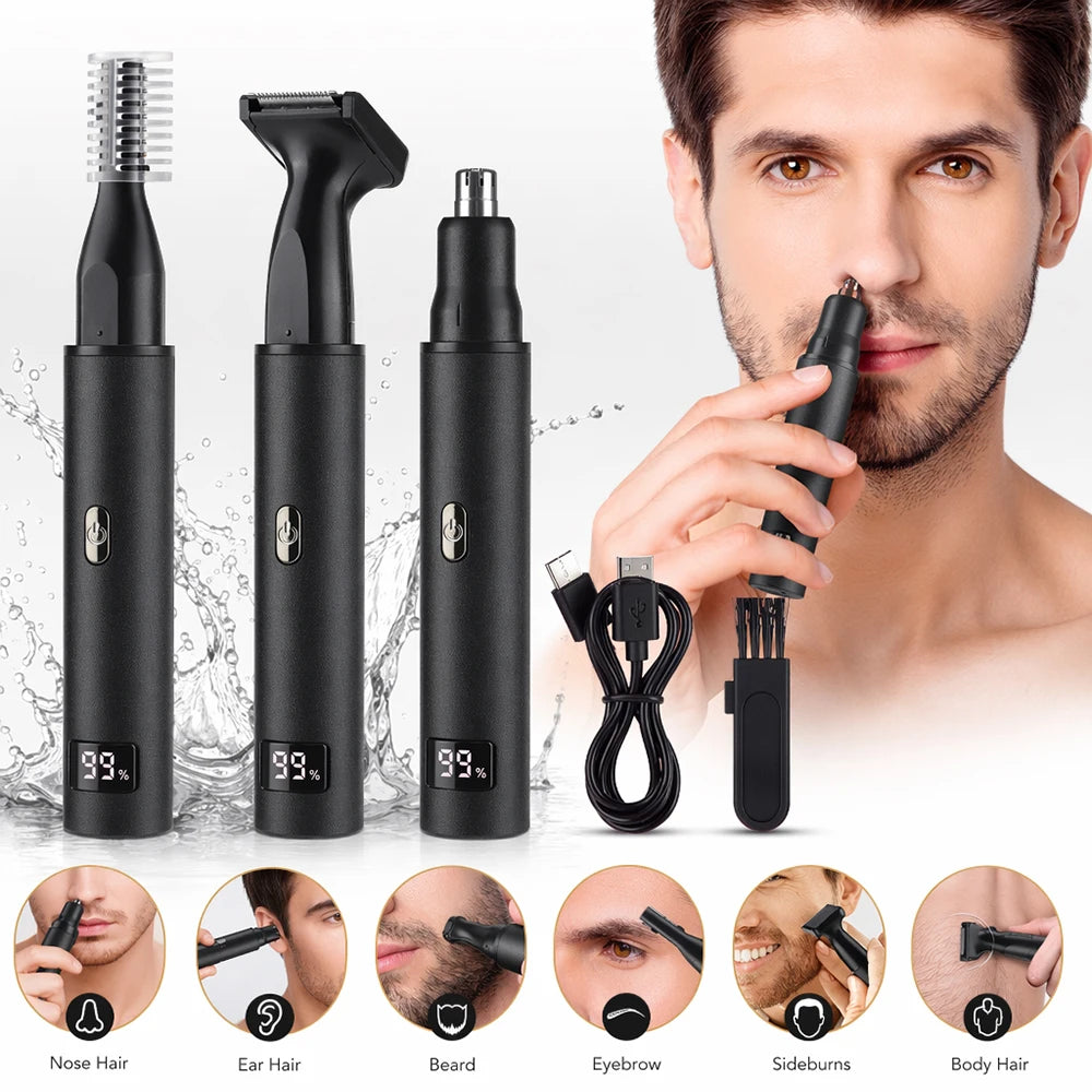 3-in-1 Electric Nose, Ear, and Facial Hair Grooming Trimmer - 6