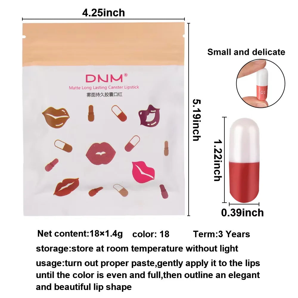 18-Piece Matte Capsule Lipstick Set - 5