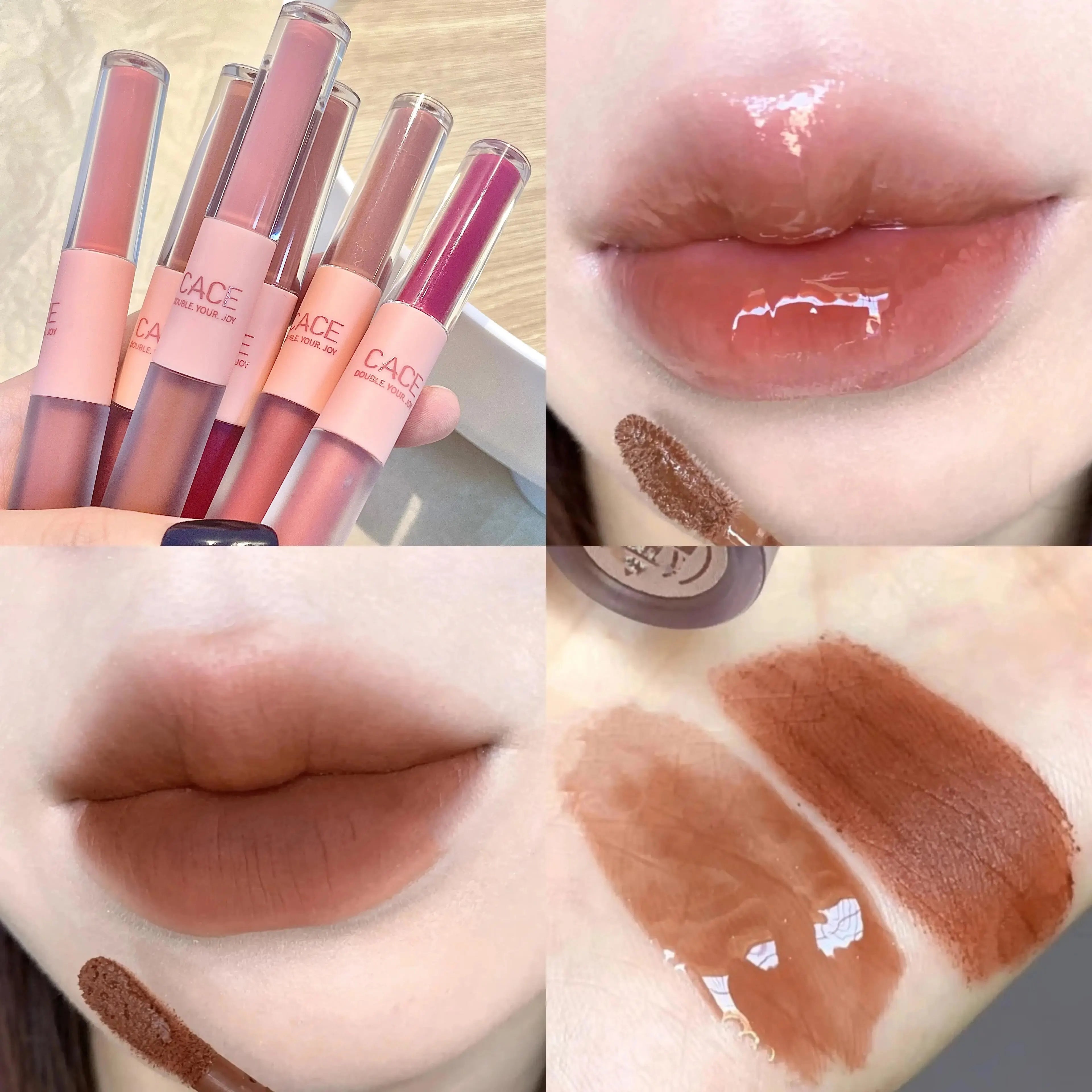 Dual-Ended Matte and Glossy Liquid Lipstick - 23
