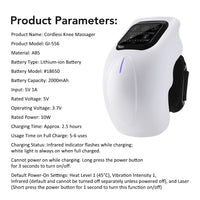 Cordless Heated Knee Massager with Vibration and Infrared Therapy