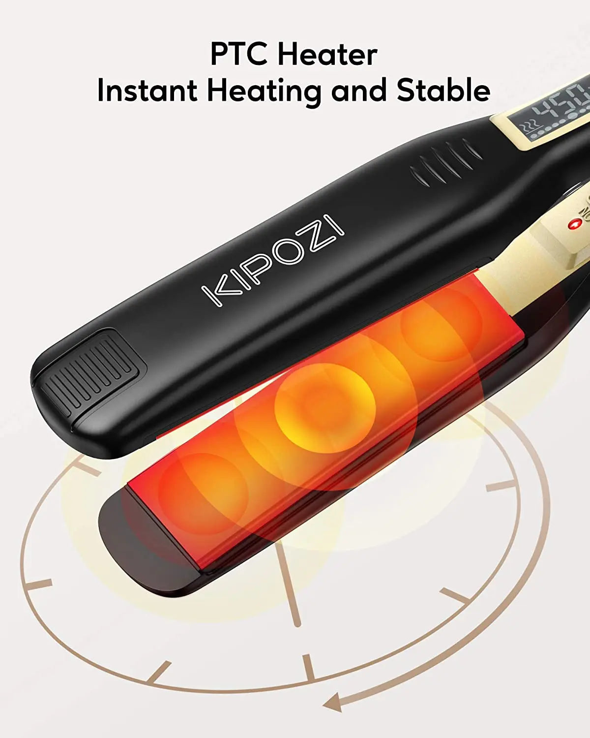 Professional Titanium Hair Straightener with Digital Display - 14
