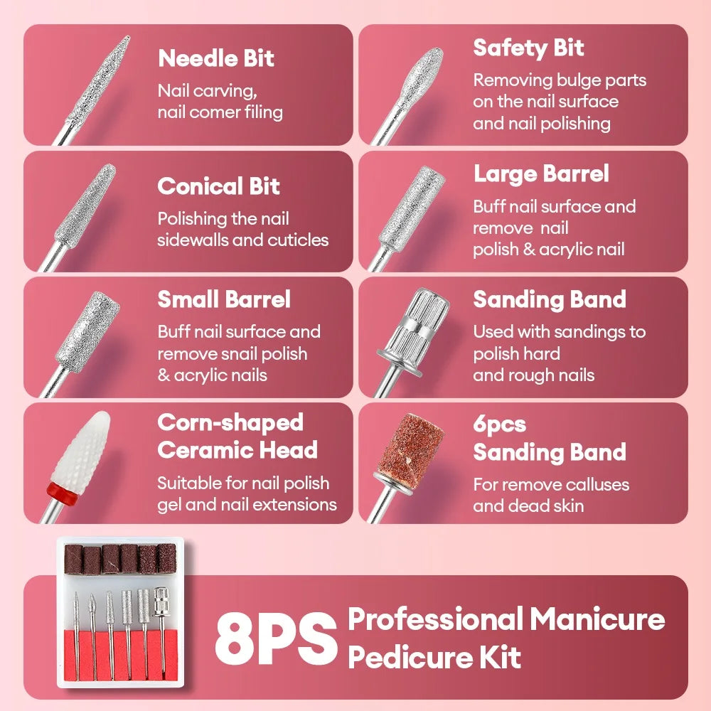 Professional Portable Electric Nail Drill Kit - 3