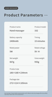 Electric Heated Hand Massager with Air Compression