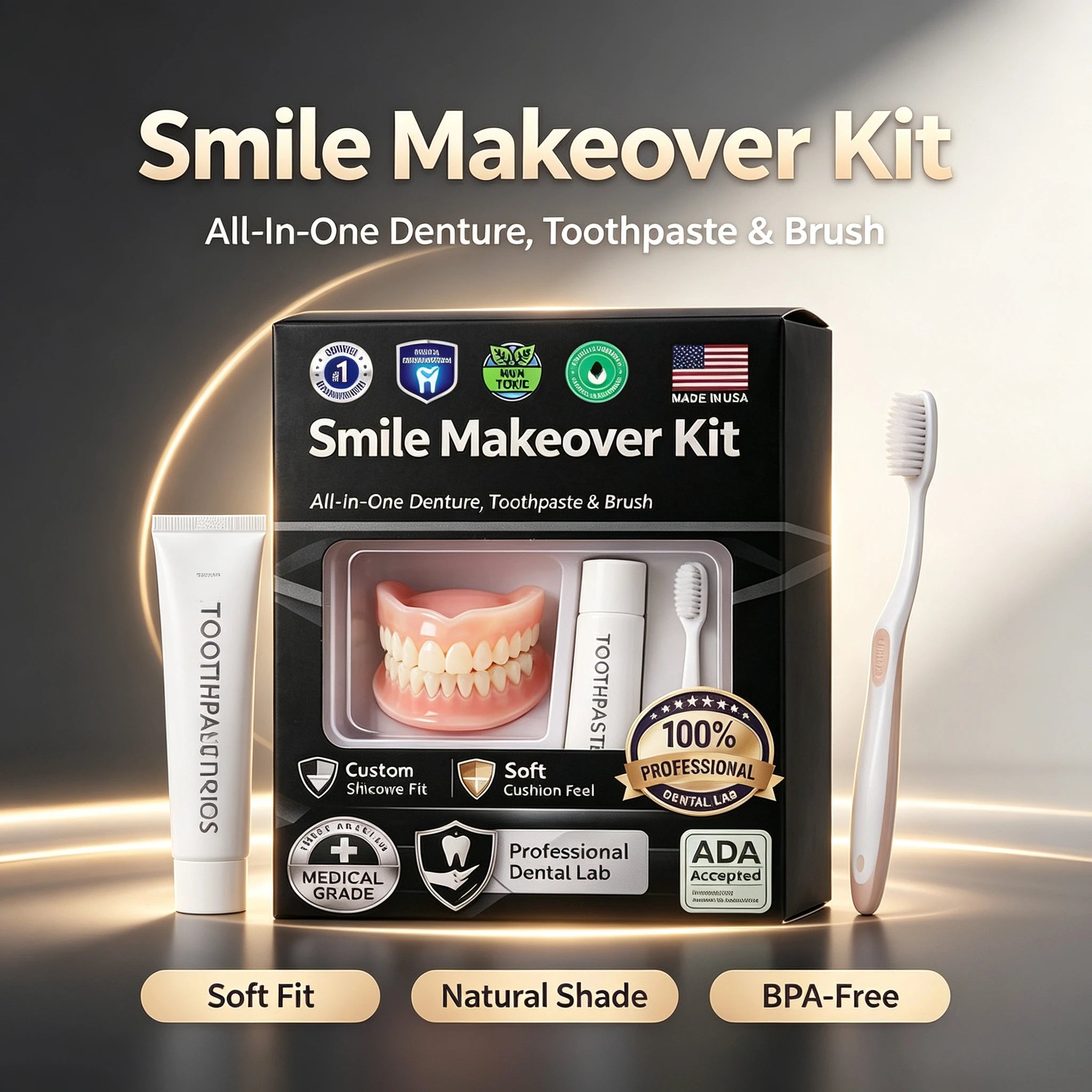 Instant Smile Moldable Cosmetic Denture Set - 6