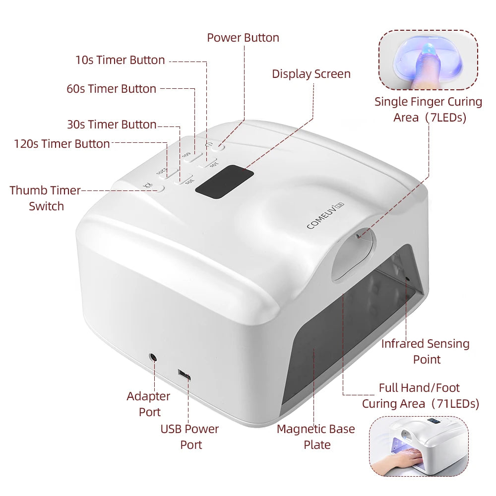 Professional Dual-Mode LED Nail Dryer Lamp - 19