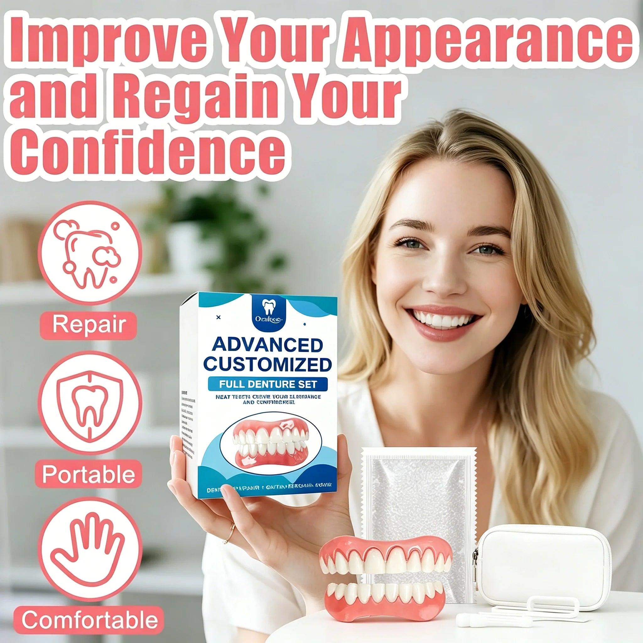 Realistic Temporary Denture Set for a Confident Smile - 3