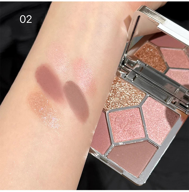 5-Color Shimmer and Matte Eyeshadow Palette - 25