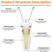 Electric Threading Epilator for Painless Facial Hair Removal