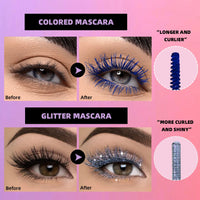 2-in-1 Glitter and Colored Mascara for Bold Eyelashes