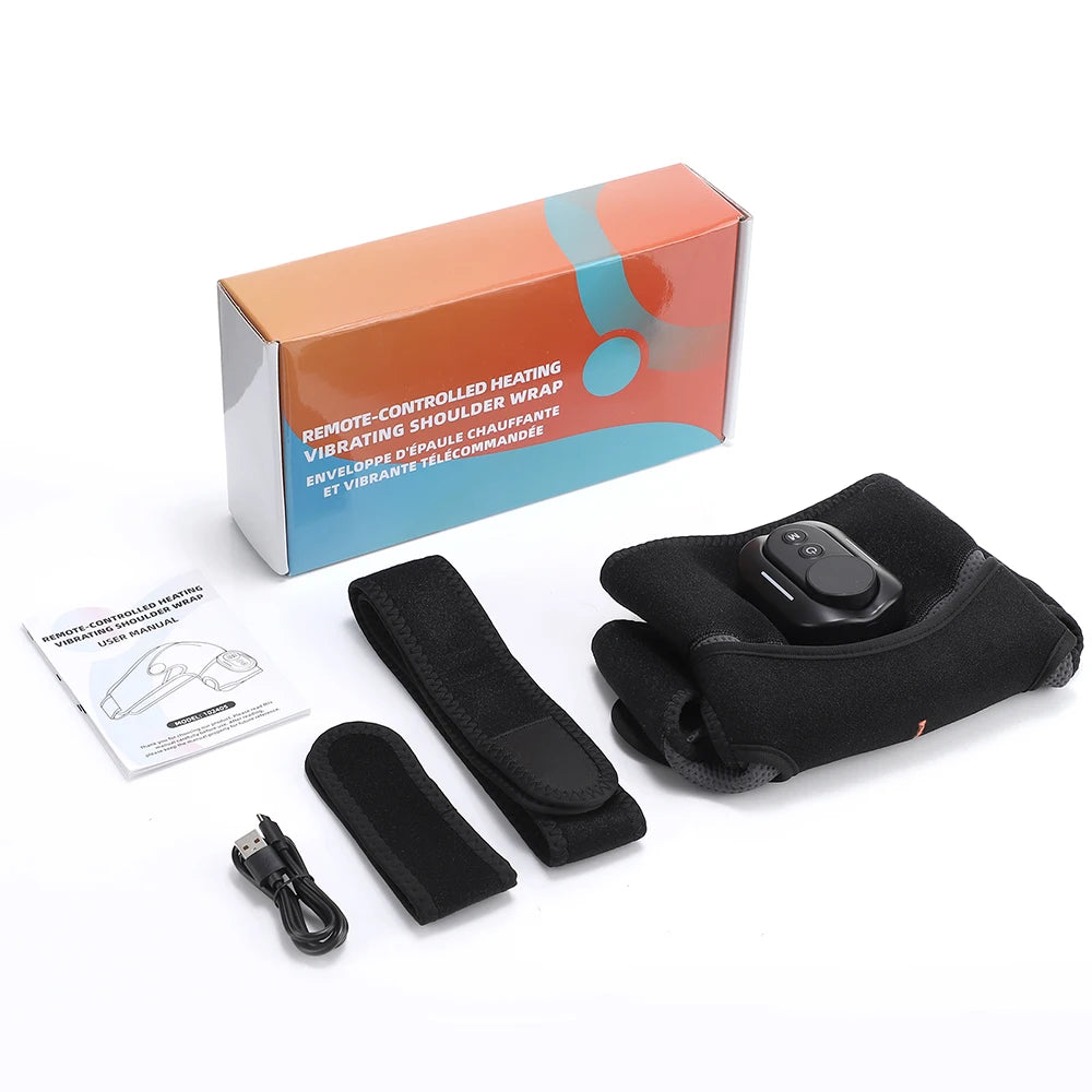 Heated Vibration Shoulder Massage Wrap with Remote - 13