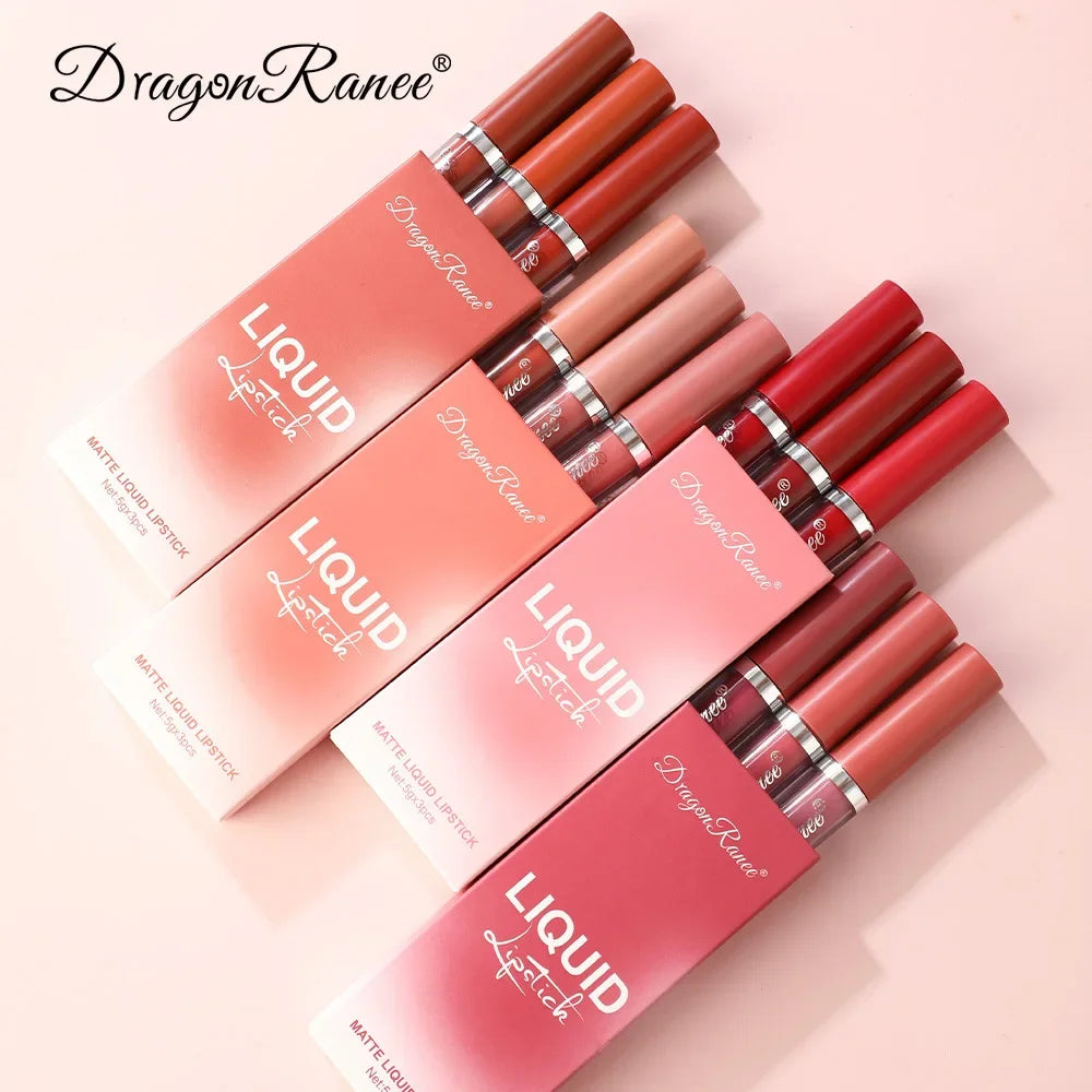 3-Piece Waterproof Matte Liquid Lipstick Set