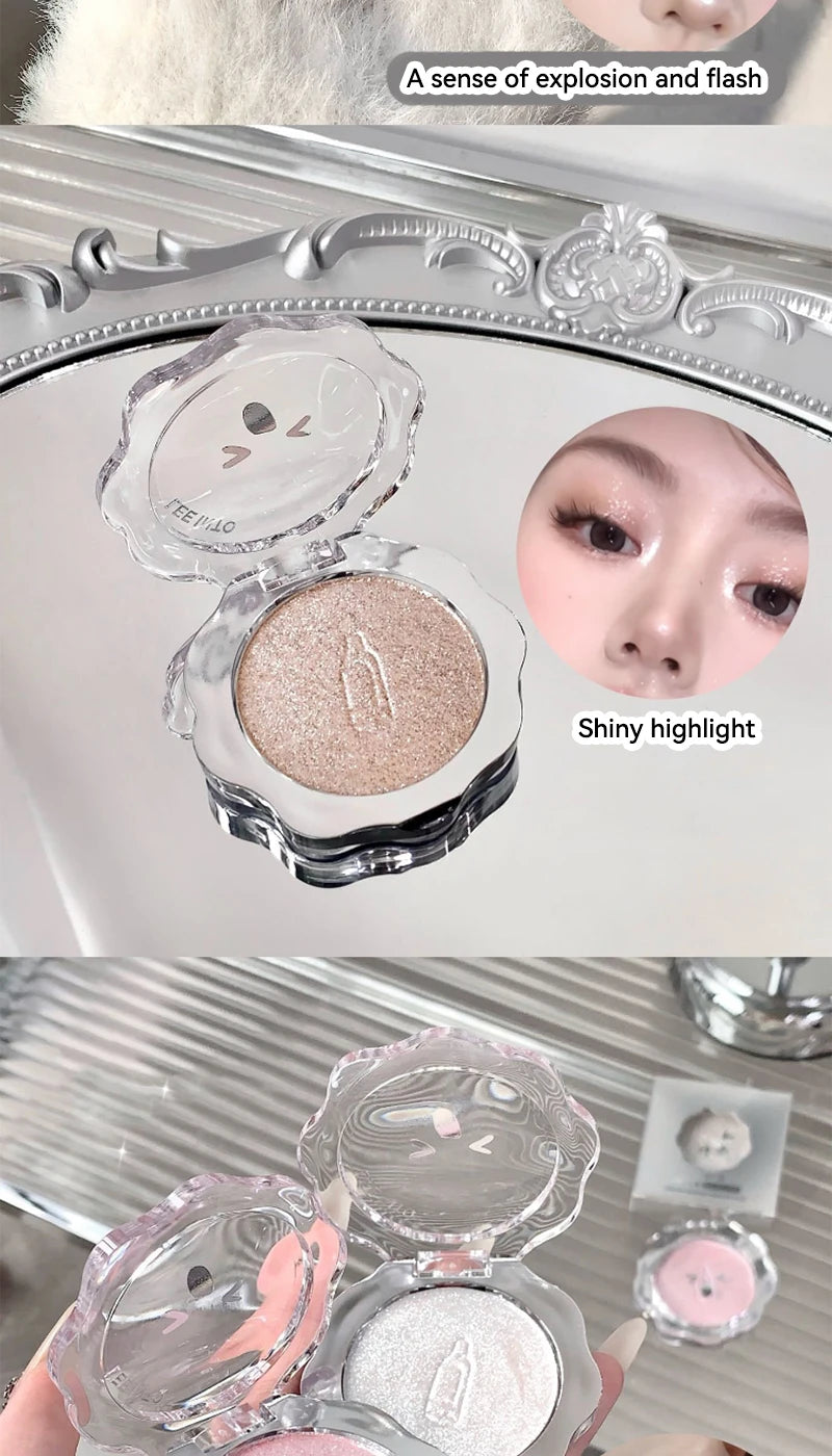 3D Shimmer Highlighter Powder for Radiant Glow - 10