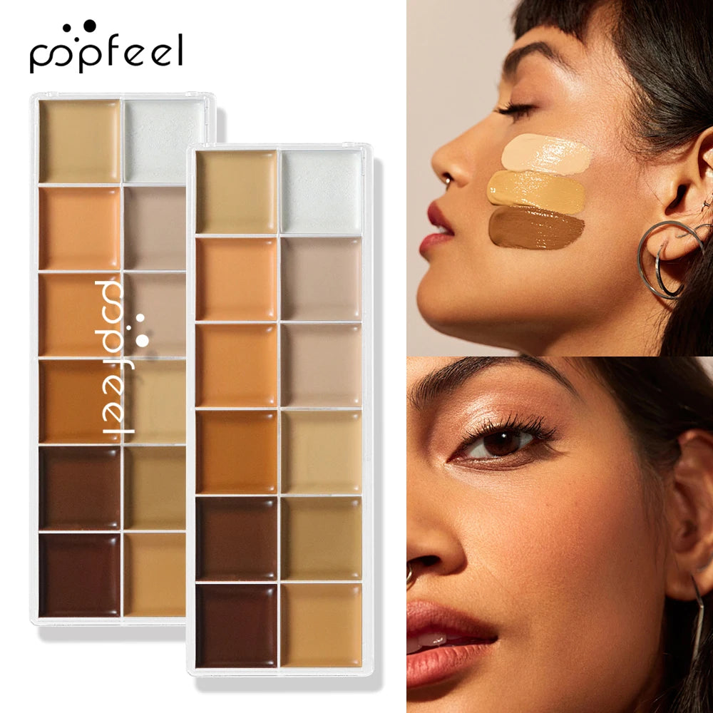 12-Color Professional Full Coverage Concealer Palette - 4
