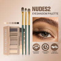 6-Color Matte Eyeshadow Palette with Professional Brush Set
