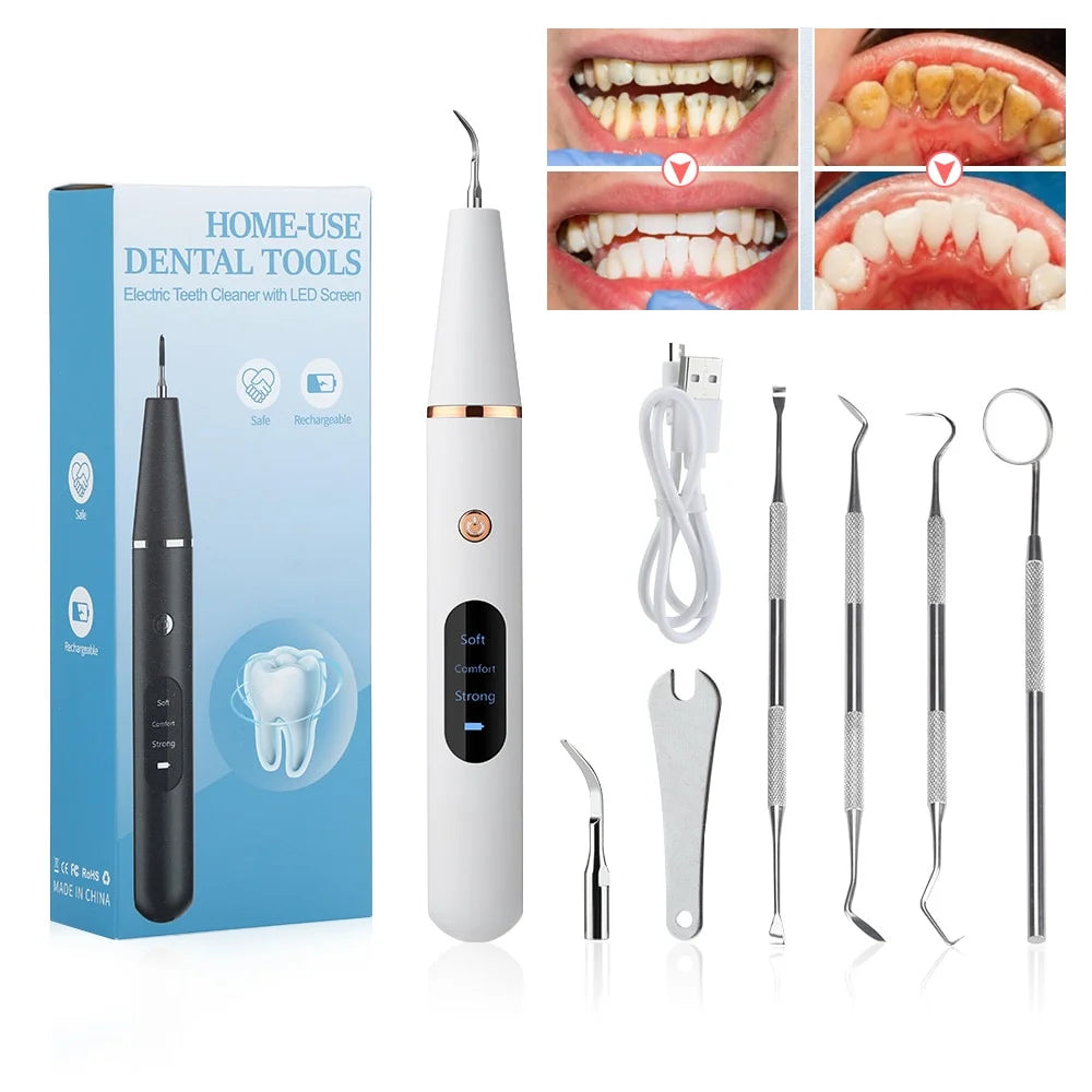 Electric Ultrasonic Teeth Cleaner for Plaque and Tartar Removal - 1