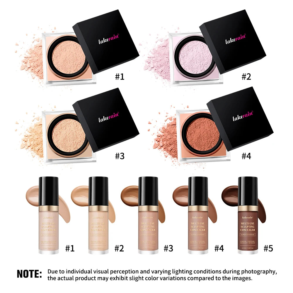 Matte Concealer and Setting Powder Makeup Set - 5