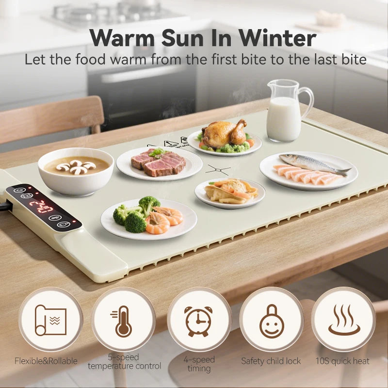 Foldable Electric Food Warming Mat for Parties and Buffets - 2