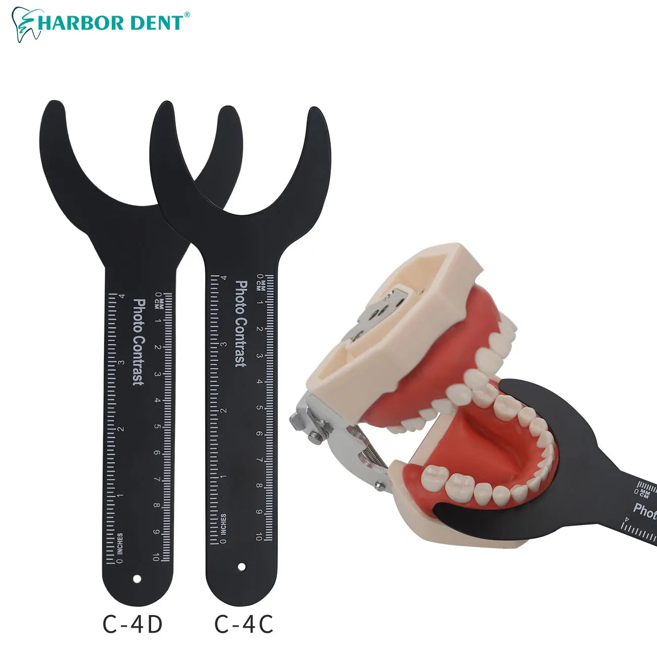 Dental Photography Contrast Board with Measurement Scale - 2