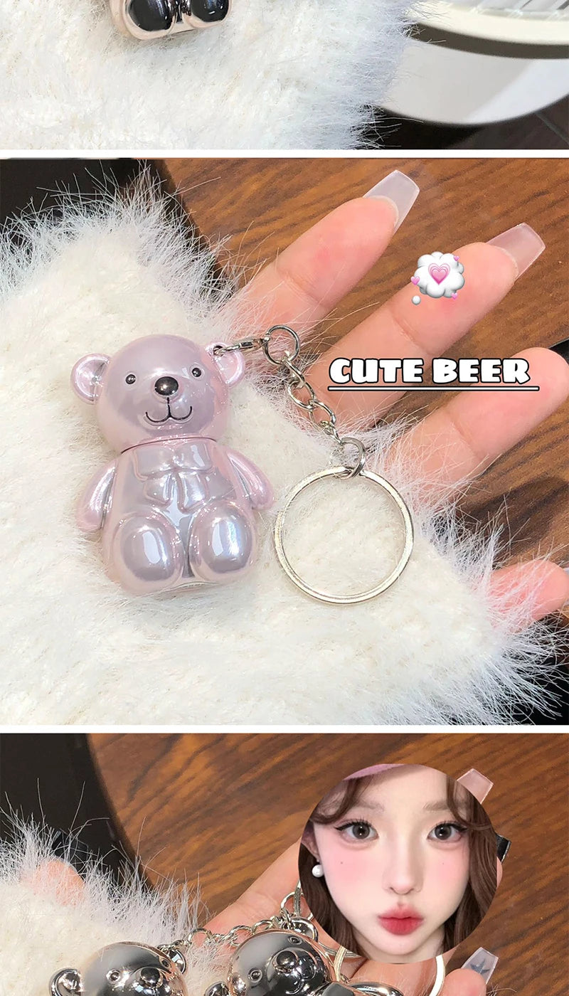 Cute Bear Keychain Velvet Matte Lip Clay - 8