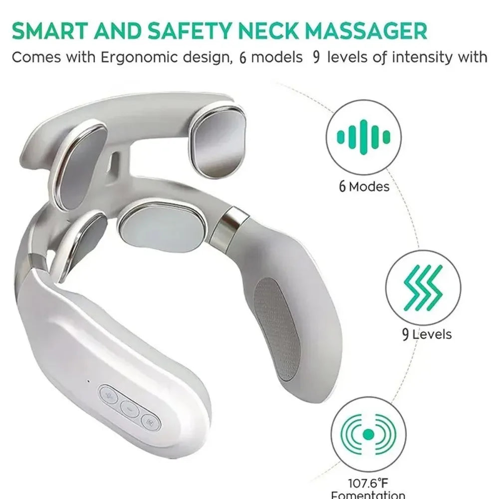Electric Pulse Neck and Shoulder Massager with Heat Therapy - 10