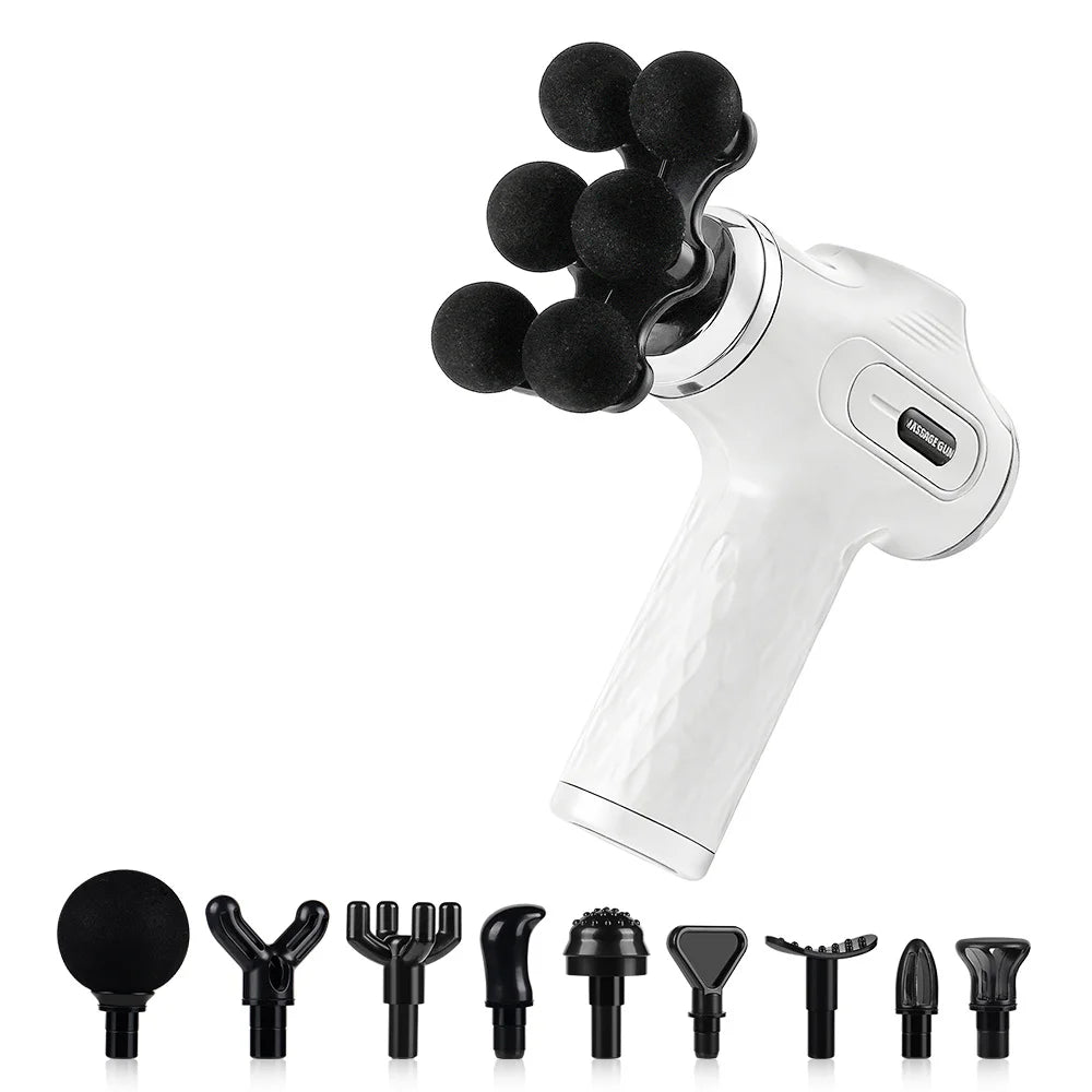 Portable Deep Tissue Percussive Massage Gun with 10 Attachments - 20