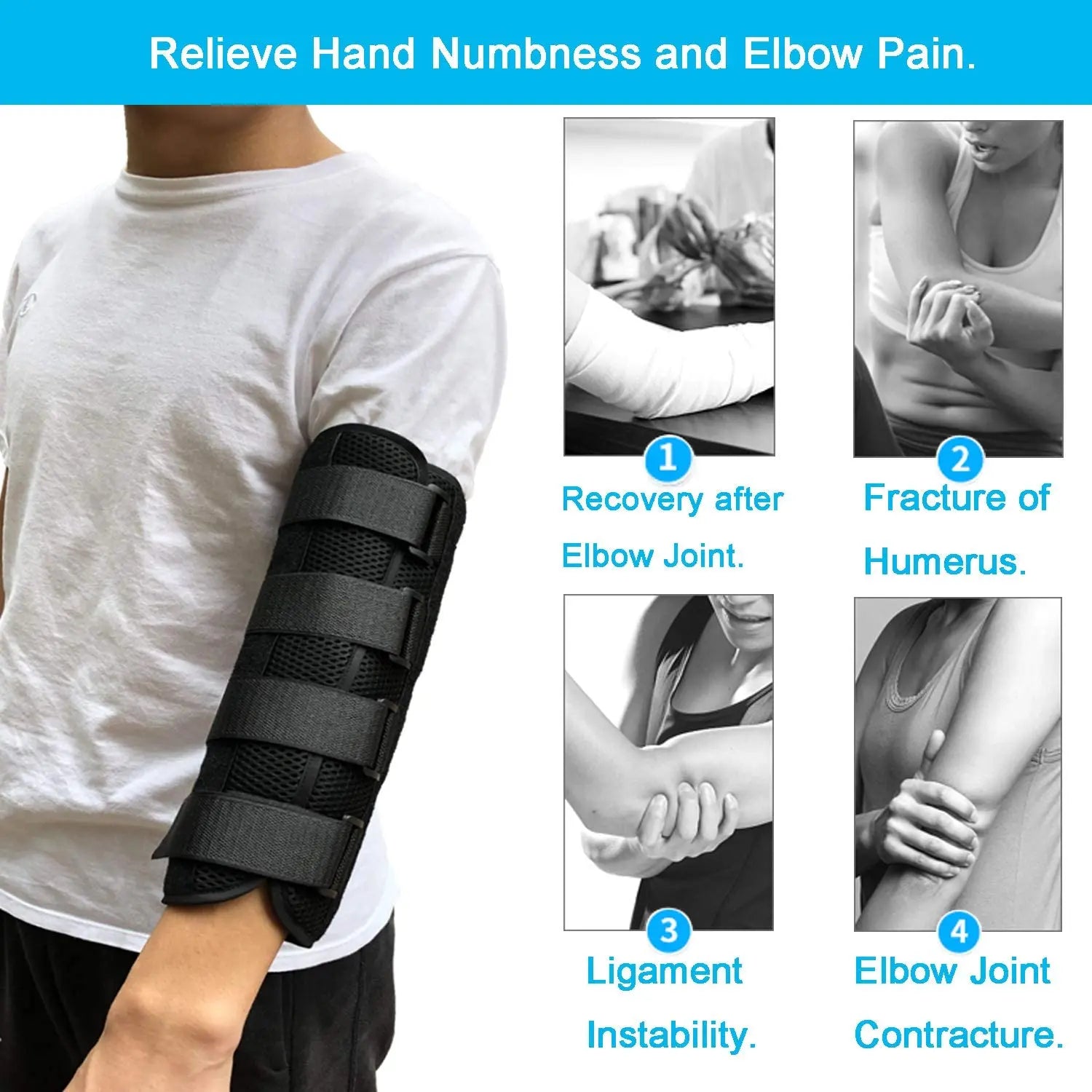 Adjustable Elbow Immobilizer Splint for Pain Relief and Recovery - 4