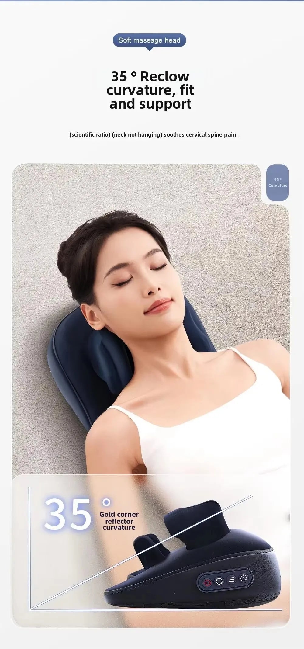6D Wireless Shiatsu Neck and Shoulder Massage Pillow - 16