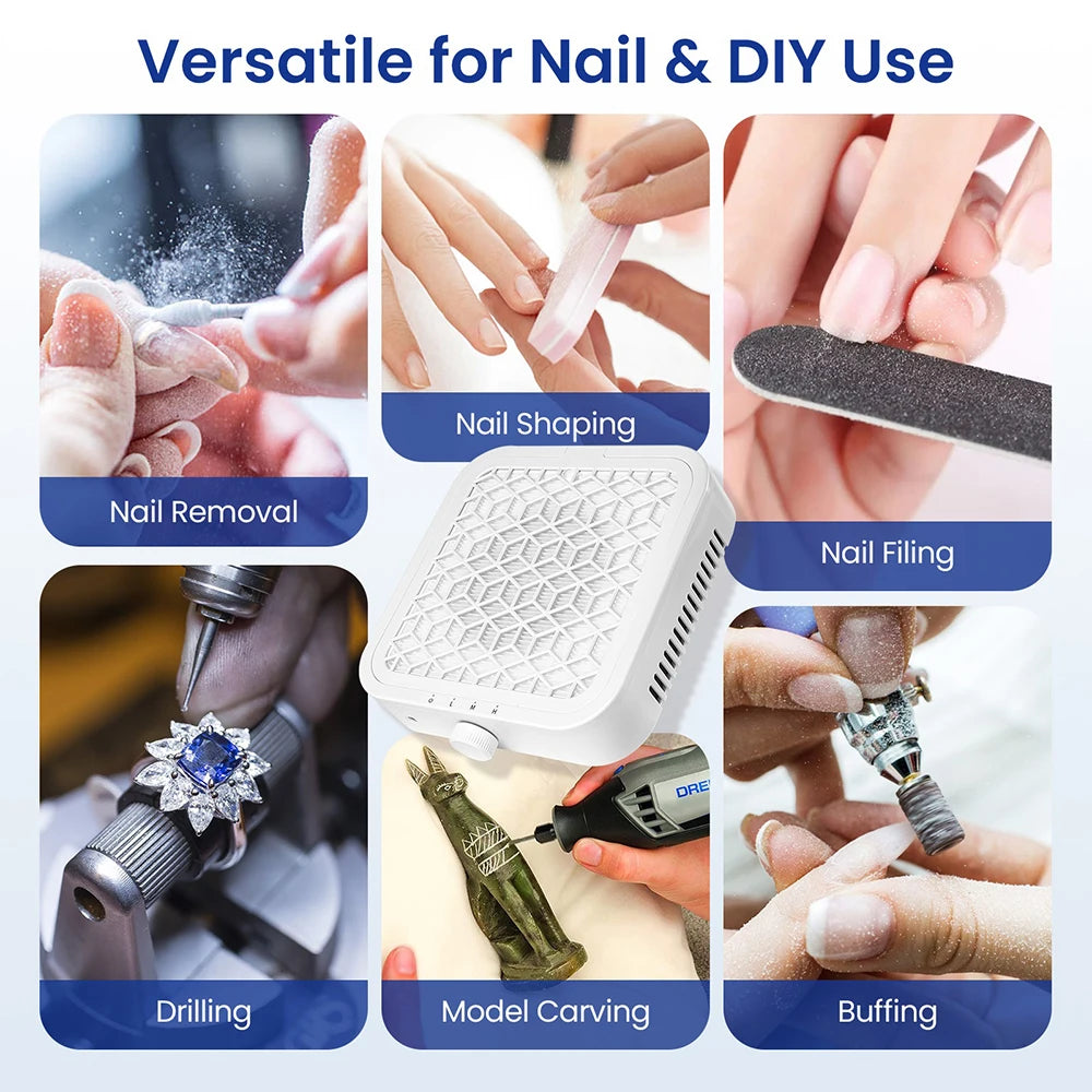 2-in-1 Powerful Nail Dust Collector and Manicure Vacuum - 33